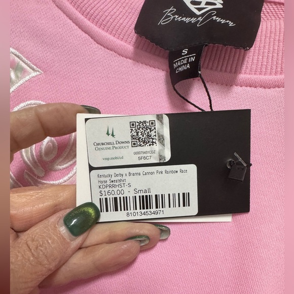 Brianna Cannon Pink Kentucky Derby Sweatshirt size Small NWT - Picture 5 of 5